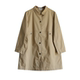 Yun regular lapel mid-length Korean style roll-sleeve windbreaker