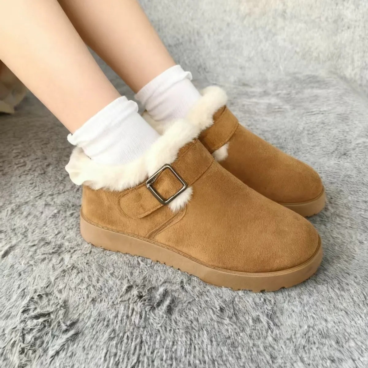 Candy&Kapok勃肯鞋加绒女鞋加厚保暖棉靴轻便一脚蹬妈妈鞋,淘宝优惠券,粉丝福利购,淘宝优惠卷