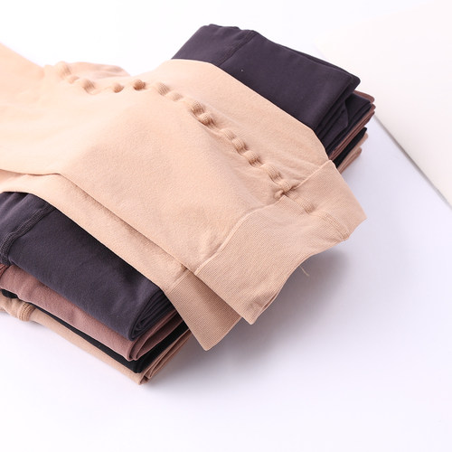 2双永春加大码丝袜连裤袜春秋款双面加裆加肥120D肉色踩脚打底袜 - 图0