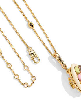 高级感可旋转吊坠小飞机橙色项链