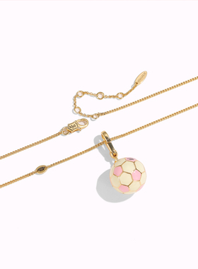 珐琅釉皇冠印花足球吊坠