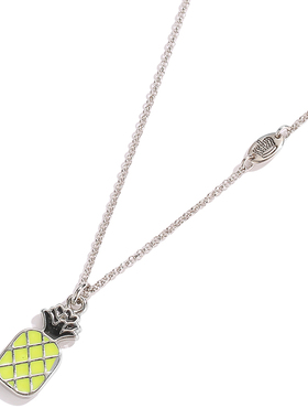 清新时尚黄色菠萝吊坠项链