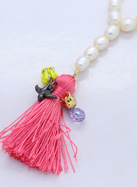 juicy天然珍珠粉色项链