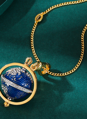 立体时尚镶钻地球仪吊坠