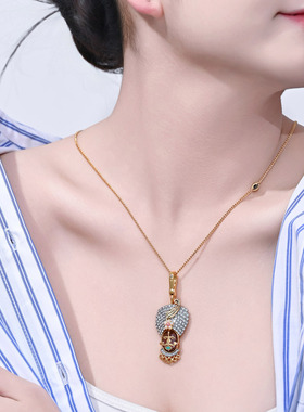 立体镶钻印度人像吊坠项链钥匙扣