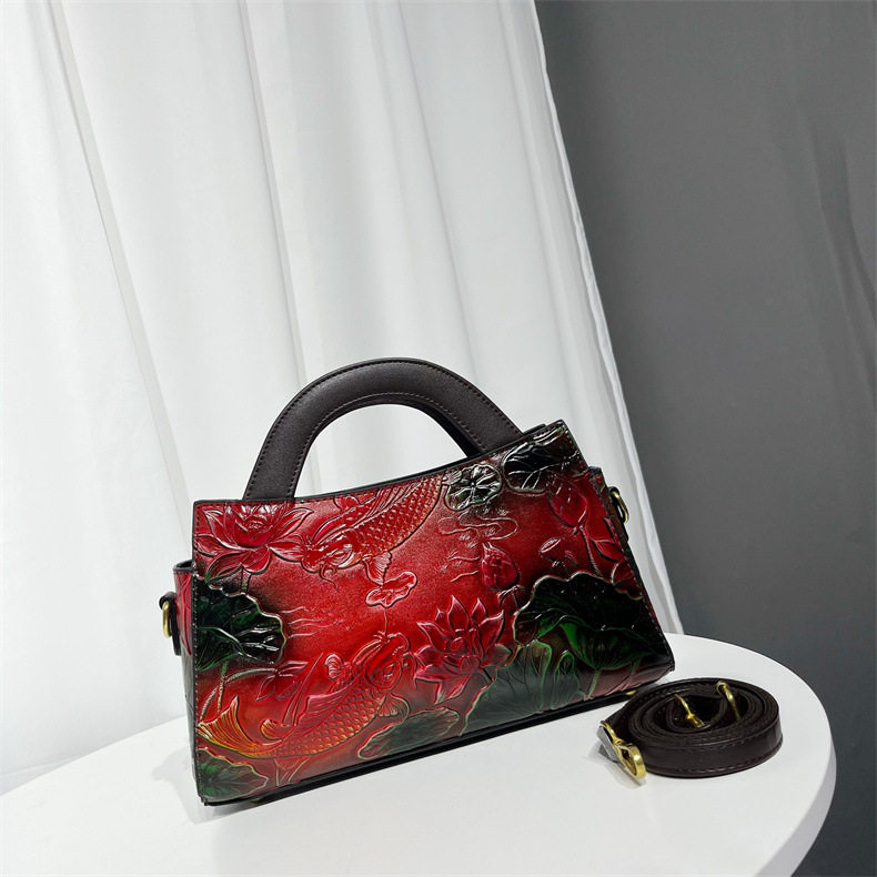 单肩包复古中国风招财鱼国风手提包大容量简约质感通勤休闲包包女,淘宝优惠券,粉丝福利购,淘宝优惠卷