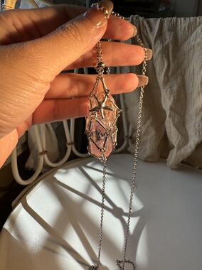 海星网兜项链水晶原石