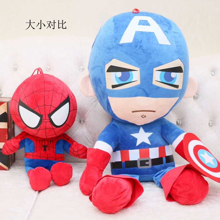 英雄联盟玩偶英雄人物毛绒玩具超人美国队长钢铁蝙蝠蜘蛛侠联盟公仔动漫玩偶
