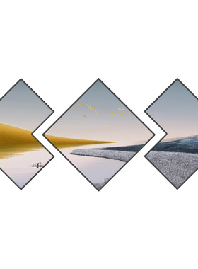 现代简约客厅墙上装饰创意风景挂画多边I形沙发背景墙画餐厅装饰
