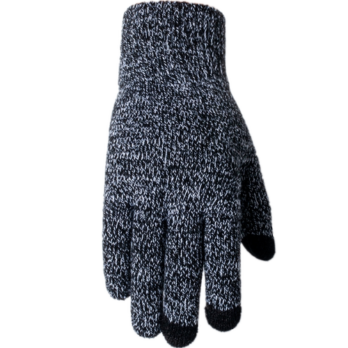 针织手套男士冬季保暖可触屏薄款中厚春秋冬防寒分指毛线手套学生 - 图3