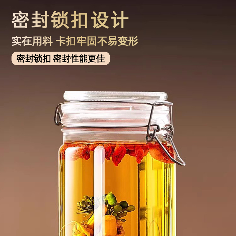 泡酒玻璃瓶专用酒瓶子空瓶存酒容器高档加厚密封食品级人参药酒罐 - 图1