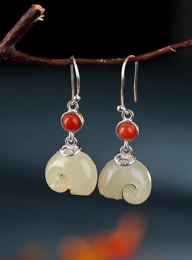 南红小象戒指手链女士耳饰吊坠