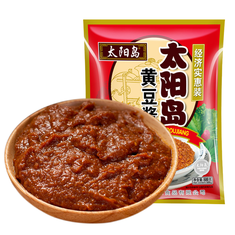 太阳岛黄豆酱500g*5袋 正宗豆瓣酱东北农家大酱家用蘸酱菜调味酱 - 图0