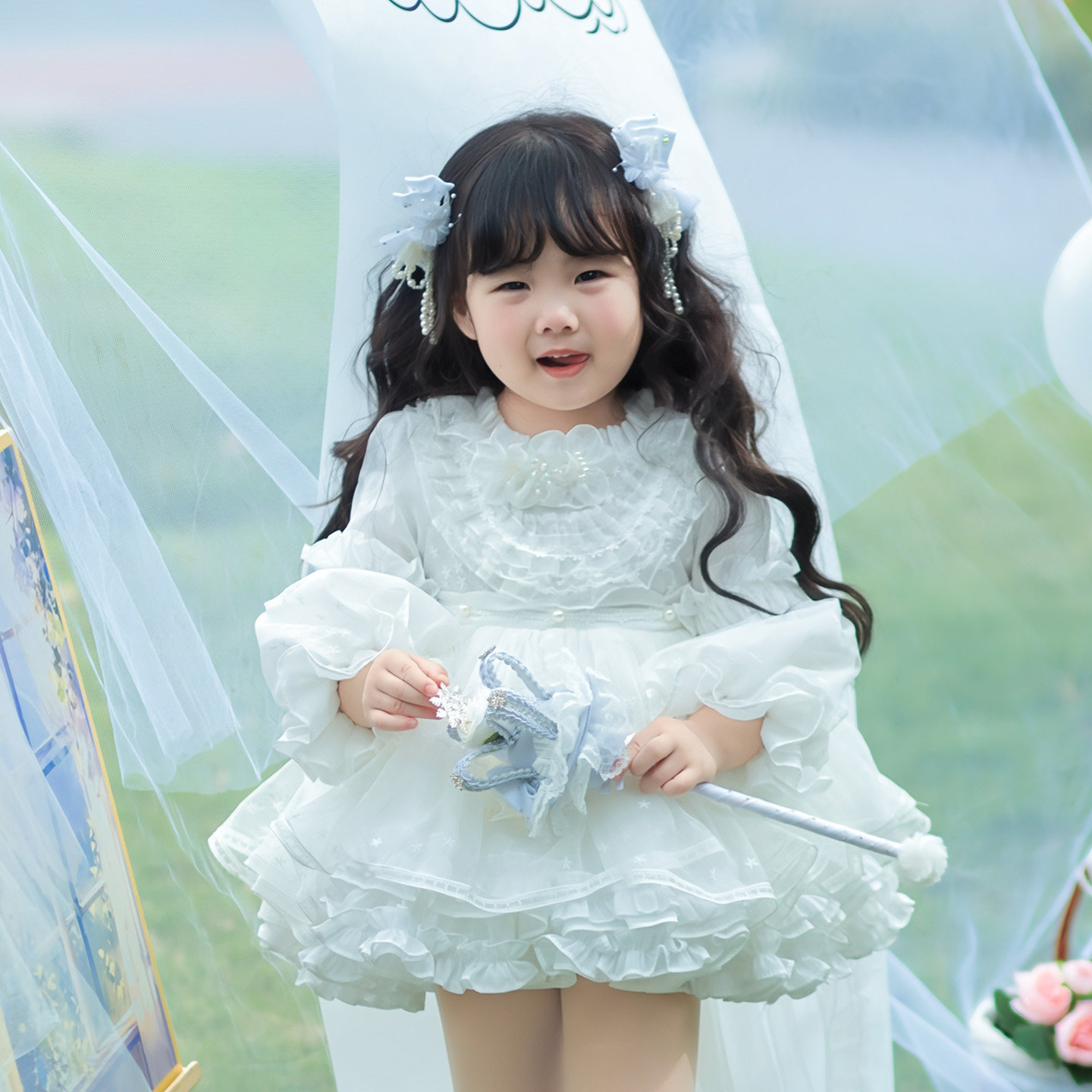 原创女童周岁公主裙生日抓周礼服花童婚纱蓬蓬裙秋冬新款满天星辰,淘宝优惠券,粉丝福利购,淘宝优惠卷