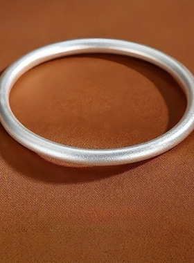 古法磨砂实心不掉色圈口手镯