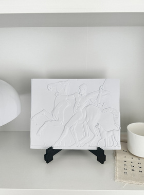 ins复古文艺罗马浮雕勇士和马装饰画摆件玄关软装书房样板间艺术