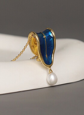 「记忆的永恒」纯银致敬达利名画超现实钟表小众艺术吊坠独特项链