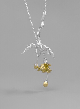 「海棠依旧」原创设计纯银新中式文艺诗意设计海棠花项链高级颈链