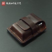 Handmade leather with custom plant tanning cow leather heavy armor lighter jacket bag hanging waist leather jacket set for brown retro