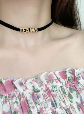 choker赵丽颖同款丝绒项圈锁骨链