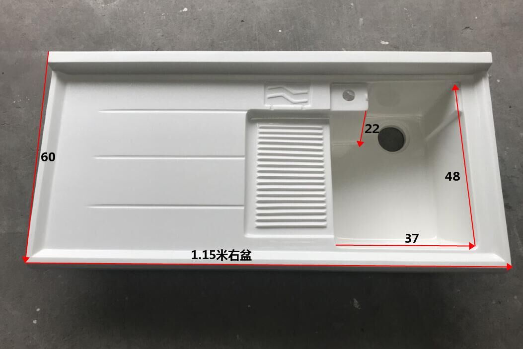 洗衣池阳台家用洗衣洗手盆台水槽带搓衣板一体石英石台面洗衣槽