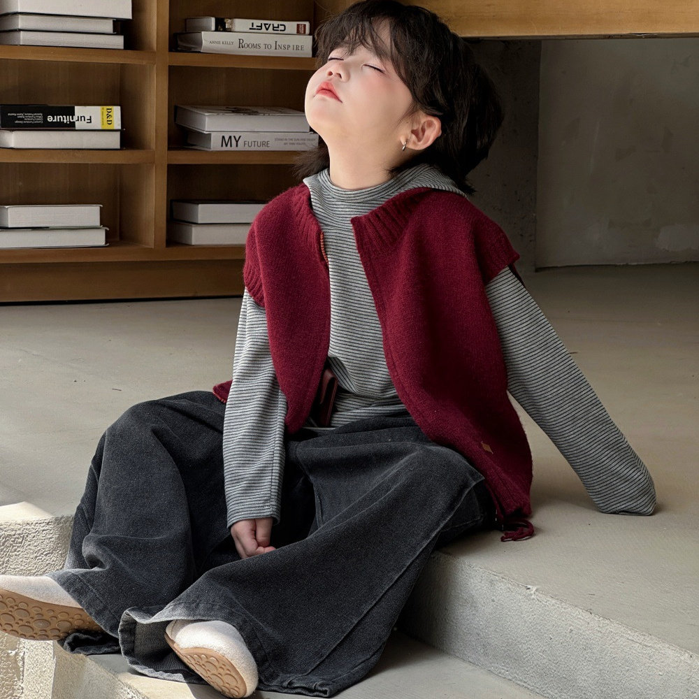 男童红色毛衣马甲秋冬款儿童拉链针织开衫女童毛线马夹洋气外穿潮,淘宝优惠券,粉丝福利购,淘宝优惠卷