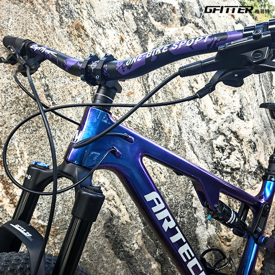 山地自行车燕把铝合金加长加大25/35抬升街攀速降车把炫彩把手