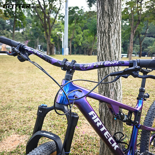 山地自行车燕把铝合金加长加大25/35抬升街攀速降车把炫彩把手