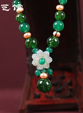 复古项链琉璃原创设计吊坠女琉璃