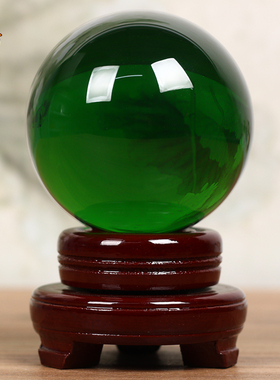 绿色水晶球摆件客厅办公室装饰品