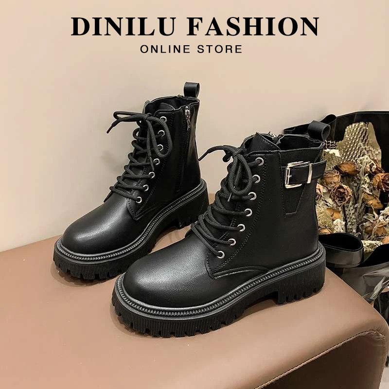 女士大码鞋子41到43马丁靴英伦风2025秋冬新款加绒厚底短靴子女靴,淘宝优惠券,粉丝福利购,淘宝优惠卷