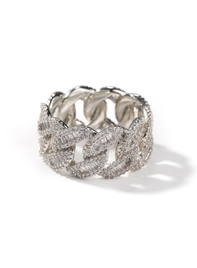 欧美铜方钻嘻哈戒指时尚街头