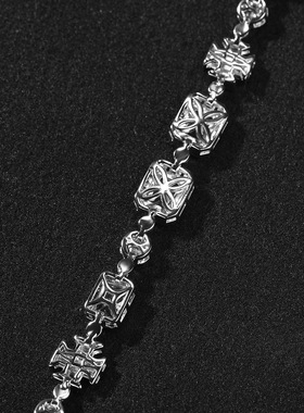 新款个性设计铜镶彩色锆石嘻哈项链夏季风澳宝五彩宝石男女炫手链