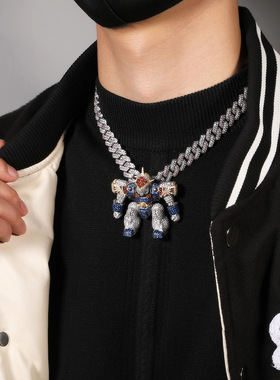 卡通神龙斗士吊坠彩色锆石