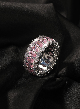 欧美简约个性戒指镶锆石情侣