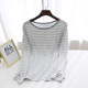 Modal striped pajama top casual ຂະຫນາດໃຫຍ່ບາງ