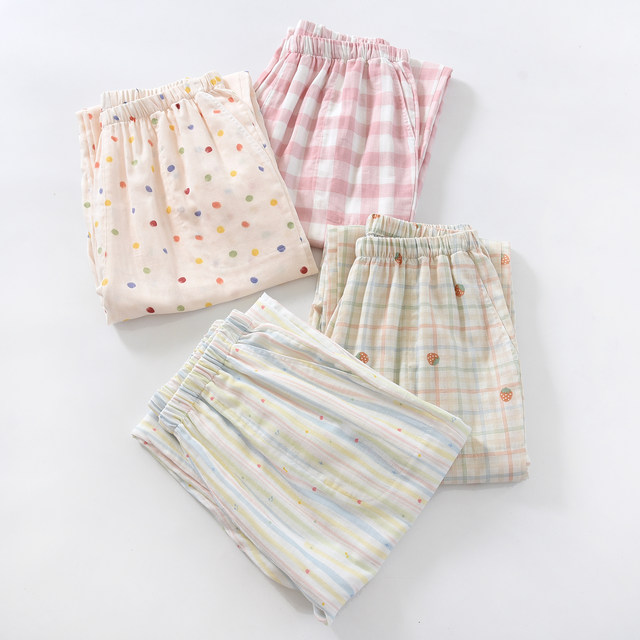 Pure cotton home pants pajama pants new style trousers pure cotton gauze