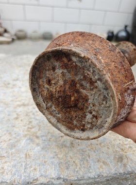 老铁油灯摆件清代老铁油灯民俗老物件造型可爱适合做茶馆摆件