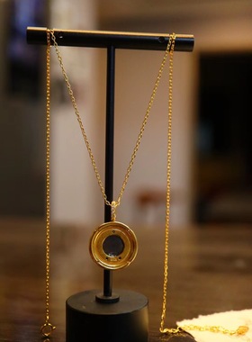 古钱币镀金贝壳锁骨链礼物吊坠