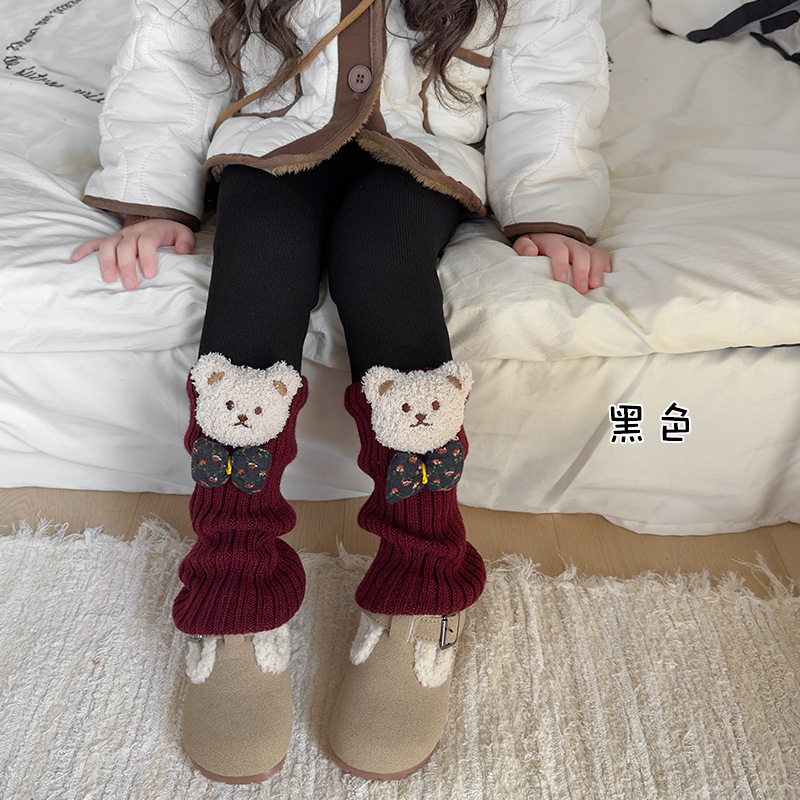 女童打底裤加绒加厚秋冬季儿童堆堆袜套保暖女宝宝黑色拼接连裤袜,淘宝优惠券,粉丝福利购,淘宝优惠卷