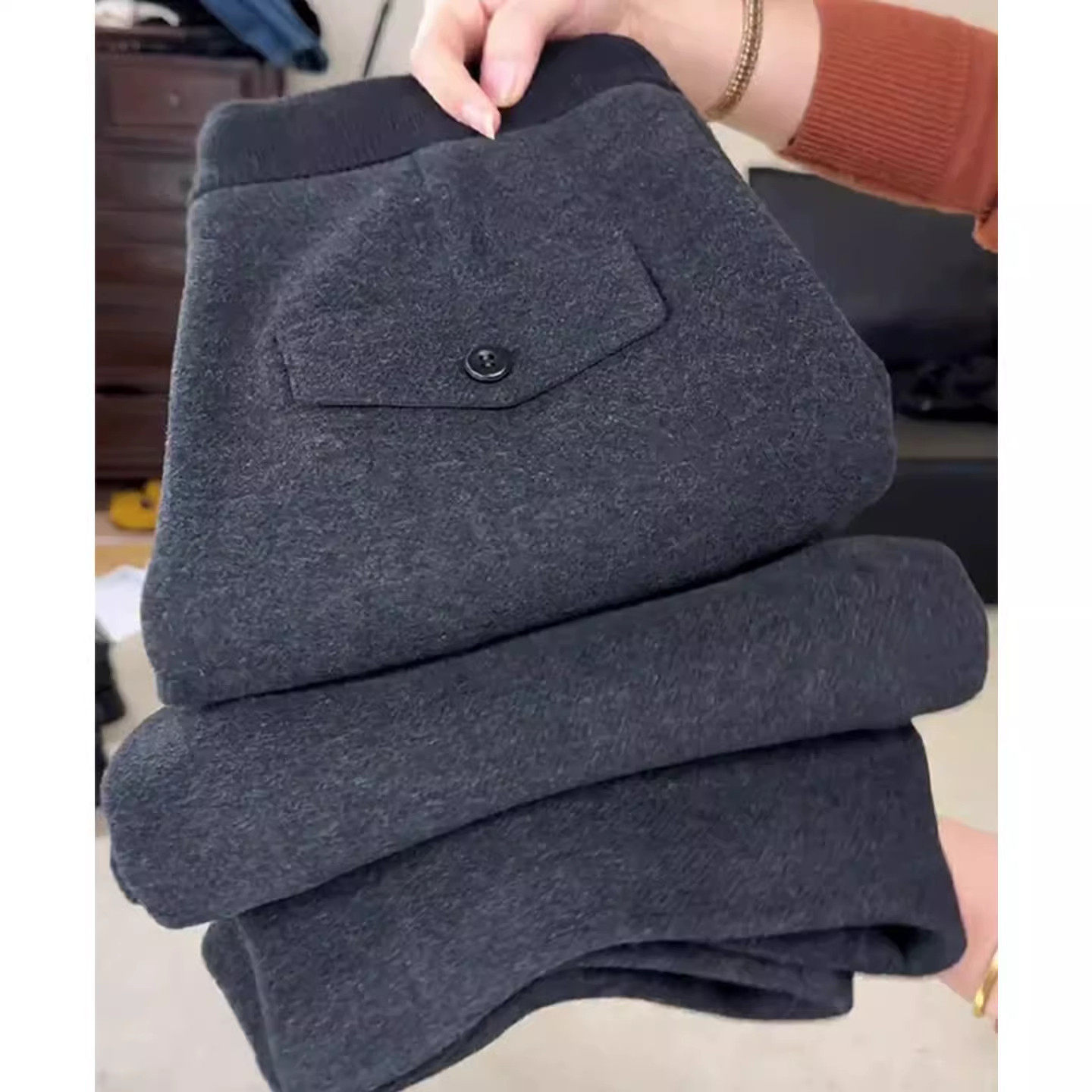 超好看弯刀裤羊绒直筒裤女秋冬2025新款高腰加绒糯米裤羊毛呢裤子,淘宝优惠券,粉丝福利购,淘宝优惠卷