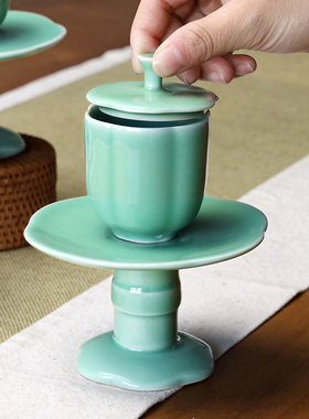 青瓷供水杯中式寺庙家用