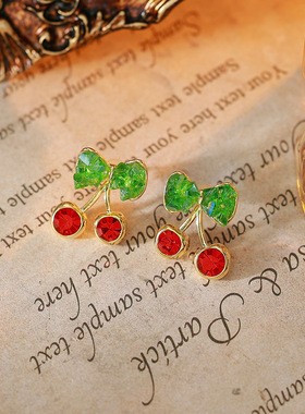 日韩欧美流行跨境热销水果系列项链锁骨链女红色甜美樱桃吊坠