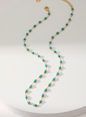 满天星绿松石项链女款锁骨链