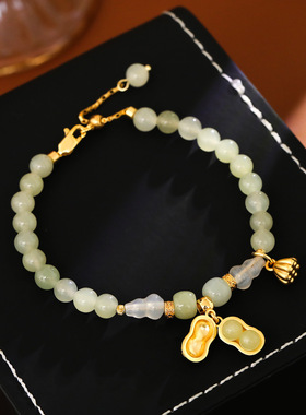 绿玉髓手链女好事花生2025年新款葫芦手串福牌生日礼物转运珠手串