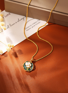 莫奈花园中古风立体锁骨链