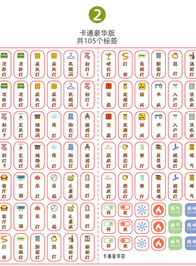 荧光开关标识贴纸定制墙壁插座灯家用标志贴夜光创意卡通指示标签
