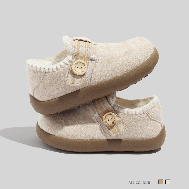 蓓尔可爱猫爪板鞋2025冬季新款加绒保暖休闲女鞋学生魔术贴棉鞋子,淘宝优惠券,粉丝福利购,淘宝优惠卷