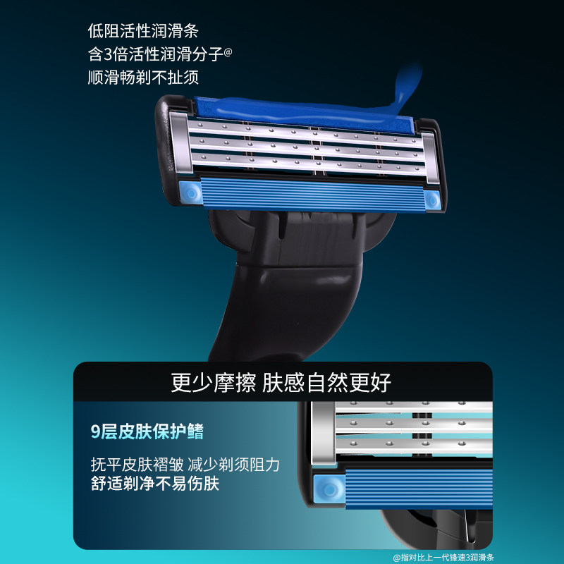 吉列锋速3刀片8片装剃须刀手动男士三层刀片刮脸刮胡刀原装刀头,淘宝优惠券,粉丝福利购,淘宝优惠卷