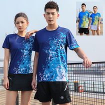 Speed Dry Badminton Suit Custom Printed Word Mens Tennis Jersey Short Sleeve Table Tennis Suit Women Running Sportswear Blouse